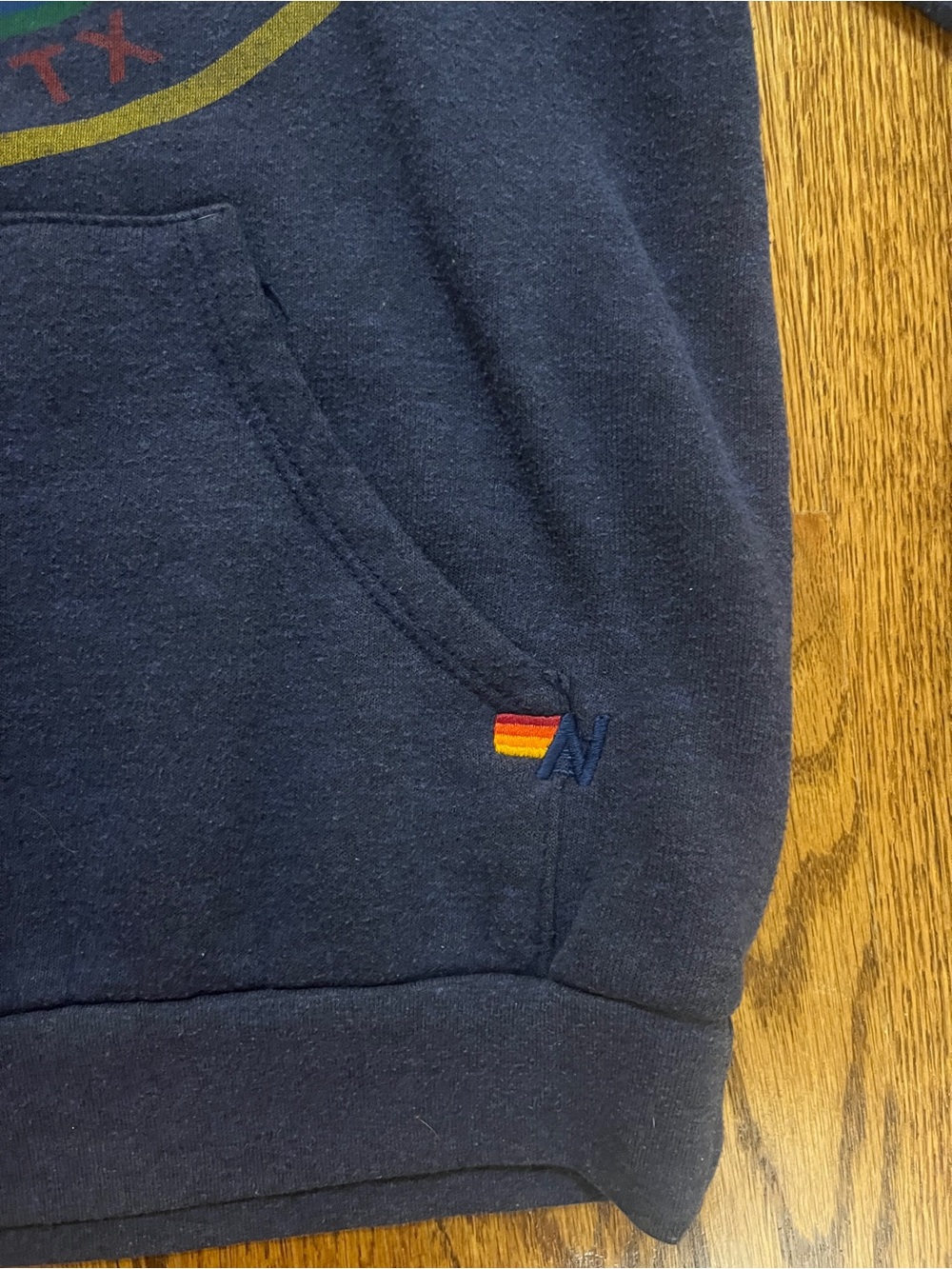 Aviator Nation Navy Hoodie with Rainbow Surf Logo - Picture 6 of 6
